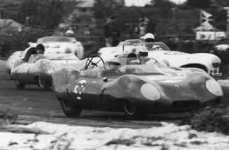 Nassau, 1959:  Marion Lowe leads. Richard Macon's Eleven, at left, scored the class win.