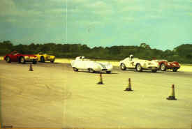 New Smyrna, 1958, Sheppard's winning Maserati at right. Photo by Fran Lilley.