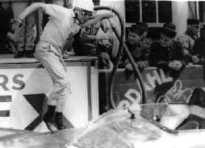 Mac Fraser leaps off the wall for his last stint . . .